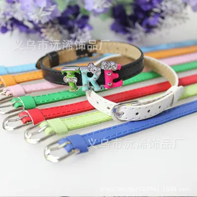 8 MM Kunstleder Armband PU Leder Armband DIY personalisiertes Handgelenkband Armband tragbarer Buchstabe Öltropfen Schmuck Zubehör