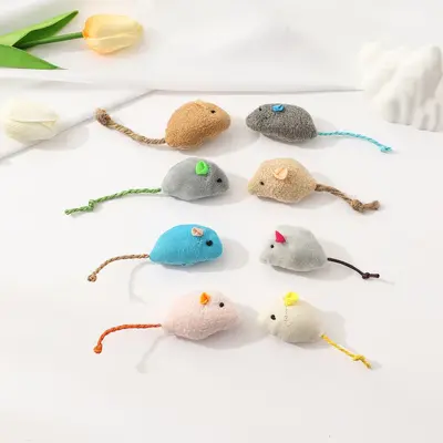 Cat Toy Set with Plush Mouse, Bite Resistant, Includes Catnip