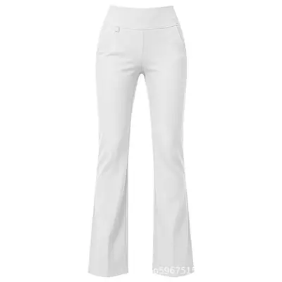 Damen-Yogahose mit hohem Bund und Taschen, elastisch, schmale Passform - 8