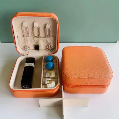 Cross-border jewelry storage box, portable jewelry box for travel, compact ring packaging, decorative bracelet, ready stock from manufacturer - 7