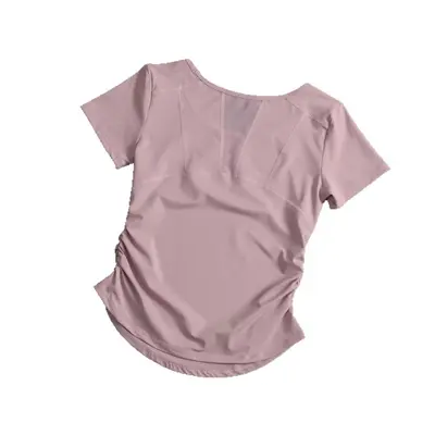 Women's Short Sleeve Quick-Dry Mesh Back Yoga Top - 6