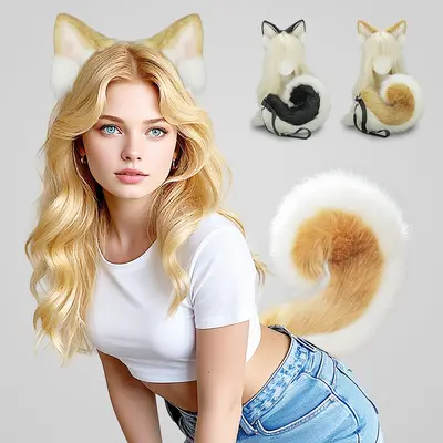 Artificial Animal Ears and Tail Set for Cosplay - 2
