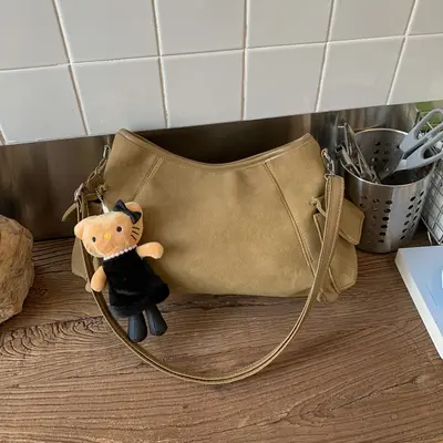 Leopar Desenli Renk Bloklu Kadın Omuz ve Çapraz Askılı Çanta - 8