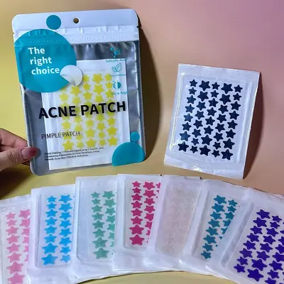 Colorful Star Hydrocolloid Pimple Patch, Essential Oil, Pus-Absorbing, Makeup-Compatible