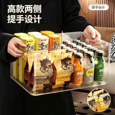 橱柜收纳盒整理杂物零食透明置物筐桌面透明亚克力长方形储物盒子 - 5