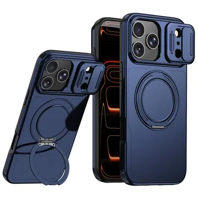 iPhone 18 Pro Case with 2-in-1 Sliding Lens and 360° Stand - 8