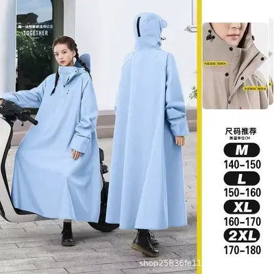 Electric vehicle raincoat, adult full body with sleeves - 8