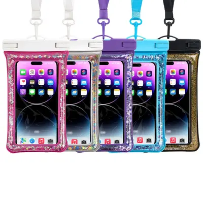 Glitter waterproof phone bag IPX8 touch screen