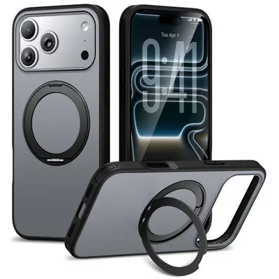 Apple iPhone 18 Pro Max döner manyetik standlı mat kılıf - 8