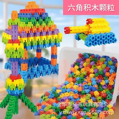 Hexagonal Plastic Building Blocks with Light for Ages 3-6 - 5