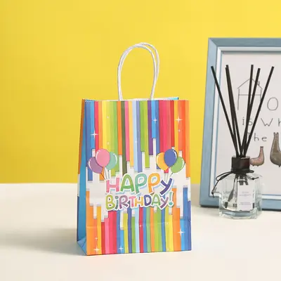 Kraft Paper Birthday Gift Bag Hand Bag - 7