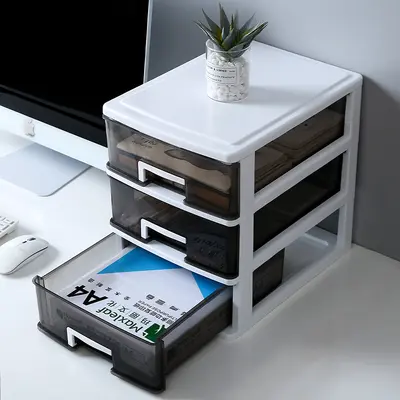 Ofis saklama kutusu şeffaf çekmeceli, A4 uyumlu