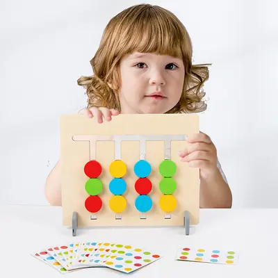 Wooden Four-Color Sorting Game for Kids, Logical Thinking Educational Toy