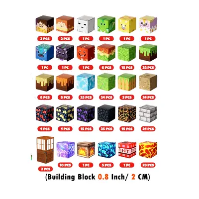 Magnetic Building Block Toy Set, Minecraft Magnetic Cube Blocks for Children
