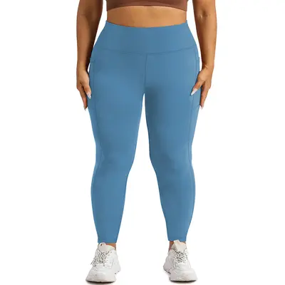 Plus Size High-Waisted Tummy Control Women's Yoga Pants, High Stretch - 11