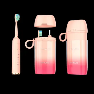 Self-cleaning space capsule electric toothbrush couple set with UV charging - 9