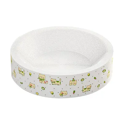 White Cow Cardboard Cat Scratcher, 3-in-1 Round or Oval
