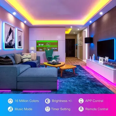 Sınır ötesi 24v ışık şeridi seti 44 tuşlu kızılötesi bluetooth sihirli ışık şeridi led ışık şeridi Noel rgb ışık şeridi atmosfer ışığı