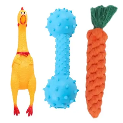 Rubber Squeaky Dog Toy, Bite-Resistant, for Small and Medium Dogs - 3