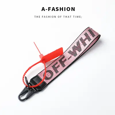 OFF-WHITE Canvas Keychain with Embroidered Letter