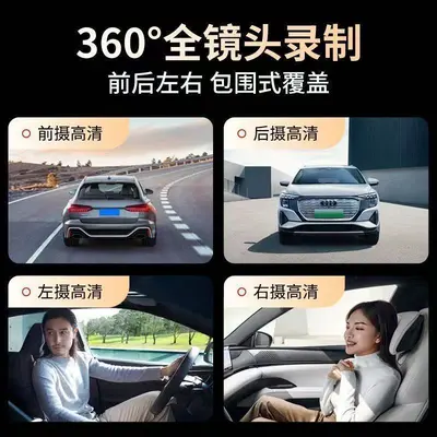 Four-Lens Dash Cam, Ultra HD Night Vision, 360-Degree Panoramic View