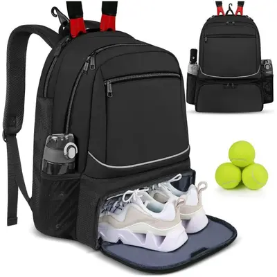 Racket Backpack, Large Capacity, Separate Shoe Compartment - 6
