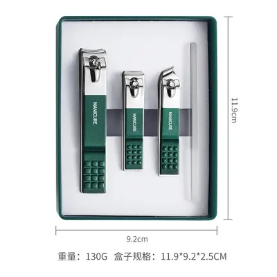 4-Piece Stainless Steel Nail Clipper Set with Straight and Angled Blades