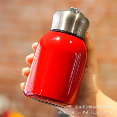 Mini Stainless Steel Thermos Cup 304 with Carry Ring, Portable Outdoor Water Bottle - 4