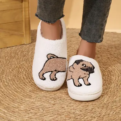 Embroidered Ladybug Home Slippers, Unisex, Memory Foam, Autumn Winter - 4
