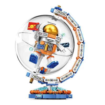 Astronaut Globe Building Block Model, Children's Educational Desk Ornament
