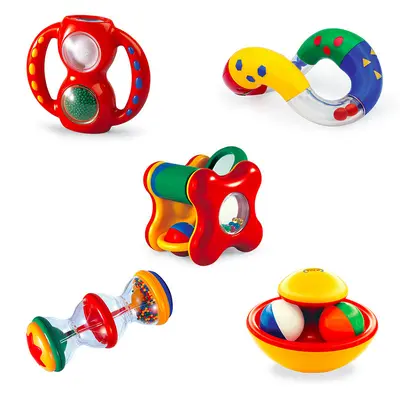 TOLO Newborn Multi-Functional Hand Rattle, Fine Motor and Sensory Training - 5