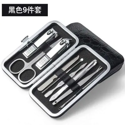 Nagelschere Set Heim-Nagelschere Edelstahl 8-teiliges Set Ohrlöffel Falkenschnabel-Nagelfeile Nagelrille Zange schräge Spitze spezielle Pediküre-Klinge - 8