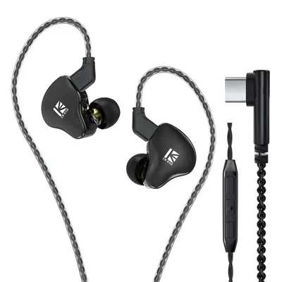 KBEAR KS2 hibrit HIFI müzik kulaklıkları, bilgisayar, cep telefonu, oyun, PUBG için kulak içi kulaklık Tip-C