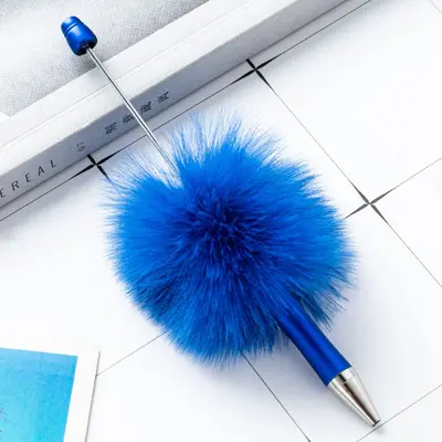 Plush Dotted Beaded Ballpoint Pen, Creative DIY Bead Pen - 13