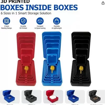 3D Printed Stacking Nesting Box Prank Toy and Stress Relief Toy - 2