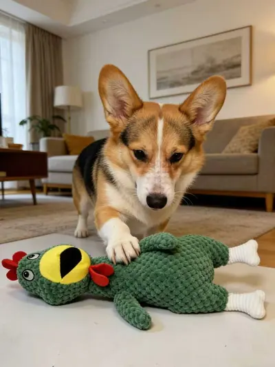 Large Dog Plush Squeaky Chicken Toy Durable - 8