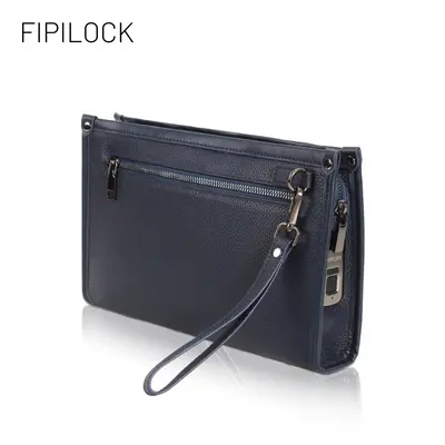 Herren-Clutch mit Fingerabdruckschloss, echtes Leder - 8