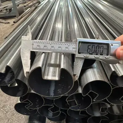 304 paslanmaz çelik yuvarlak oluklu boru, cam korkuluk kanal profili