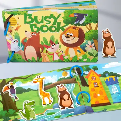 Çocuk sessiz kitabı, bebek konsantrasyon ve bilişsel gelişim eğitim oyuncağı - 8