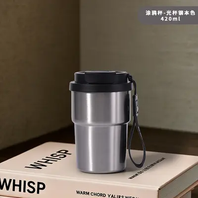Edelstahl-Thermobecher 316er, DIY-Graffiti-Design, tragbare Kaffeetasse - 9