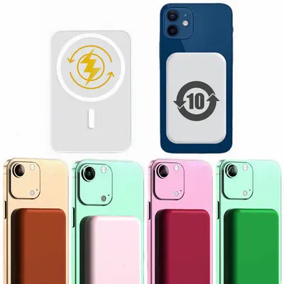 Magnetische kabellose Powerbank mit großer Kapazität - Mobile Stromversorgung 5000mAh, kompakt, Schnellladung, Powerbank mit Logo-Druck - 3
