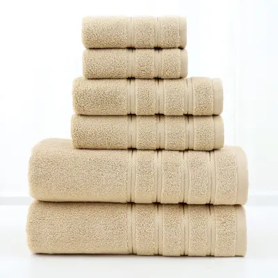 Cotton towel set 6-piece twill weave combed cotton bath and hand towels - 9