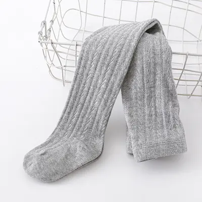Girls' Solid Color Cotton Tights for Spring and Autumn - 8