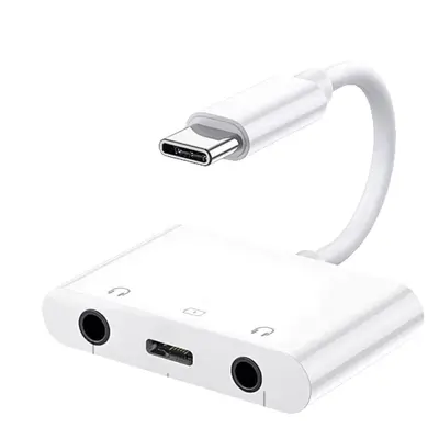 Apple 15 ve üzeri seriler için uygun çift tip-c adaptör 3.5mm üçü bir arada dönüştürücü PD60W hızlı şarj