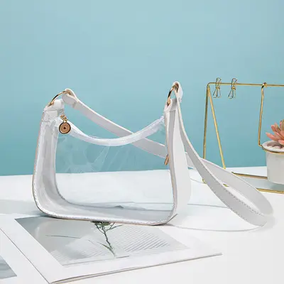 Koltuk Altı Şeffaf Kadın Tek Omuz Çantası, Minimalist Küçük Boy - 6