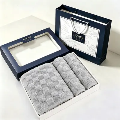 Korallenfleece-Handtuch Dreier-Set Geschenkbox - 10