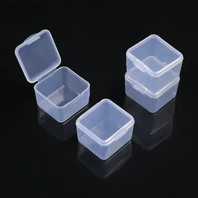 Plastik kulak tıkacı kutusu mini PP küçük kare kutu takı olta bileziği depolama kutusu tek bölmeli kapalı şeffaf kutu üreticisi