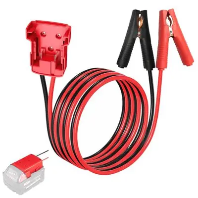 Milotech 18V Jump Starter Cable, Crocodile Clip Battery Booster Cable