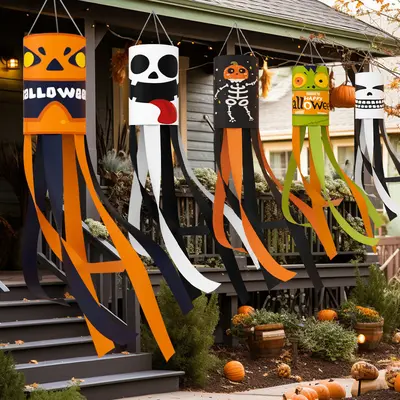 Halloween Ghost Wind Sock Flag Hanging Decoration