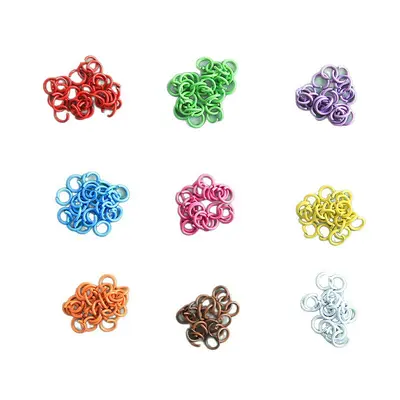 Bunte Zinklegierungs-Biegeringe 10mm und 8mm offen für DIY-Schmuck